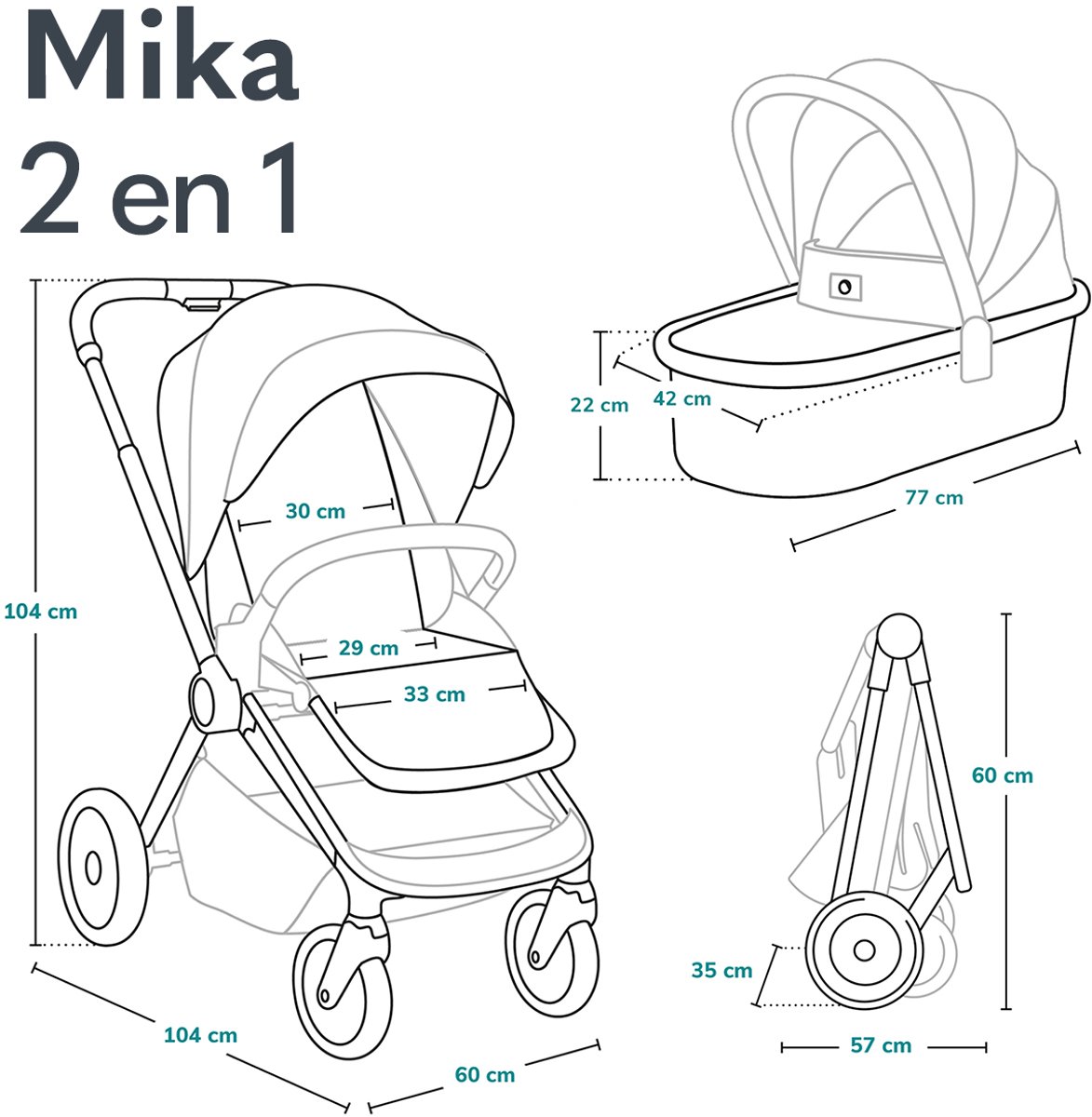 Lionelo Lionelo Mika 2in1 Kinderwagen - afbeelding 4