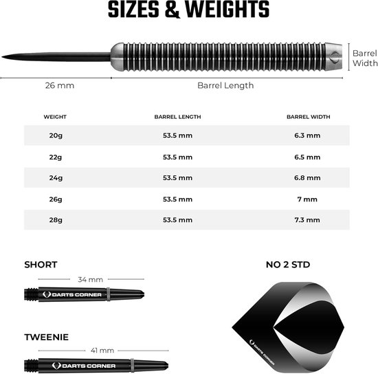 ABCDarts Dartpijlen - Warfare 80% Tungsten - Ringgrip - 26 gram van ABCDarts — afbeelding 2