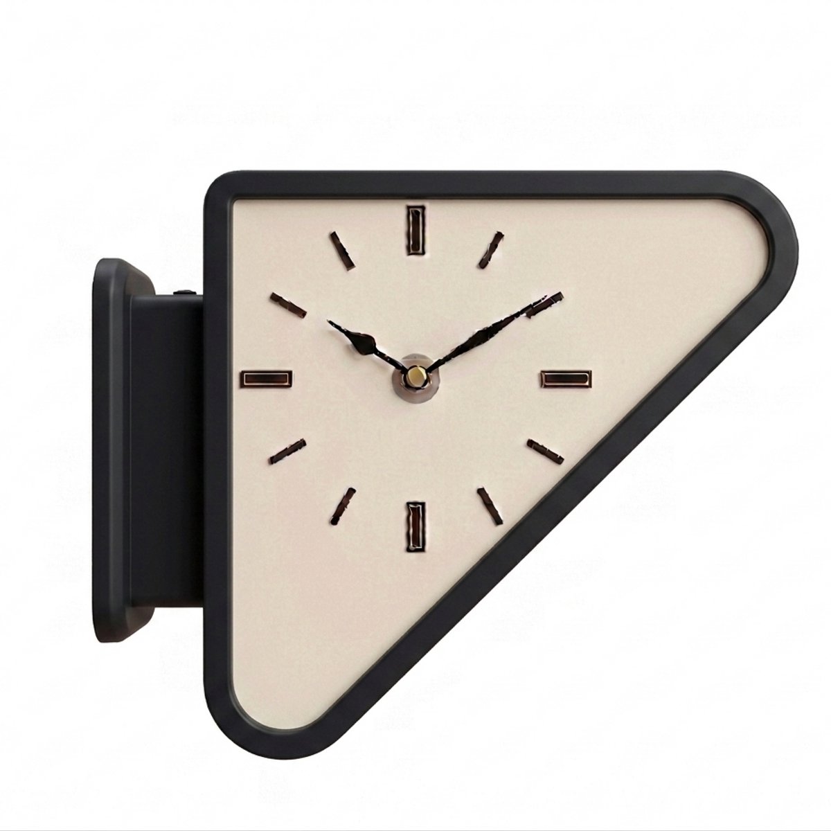Driehoekige Wandklok – Dubbelzijdig | Retro 70's Design | Black