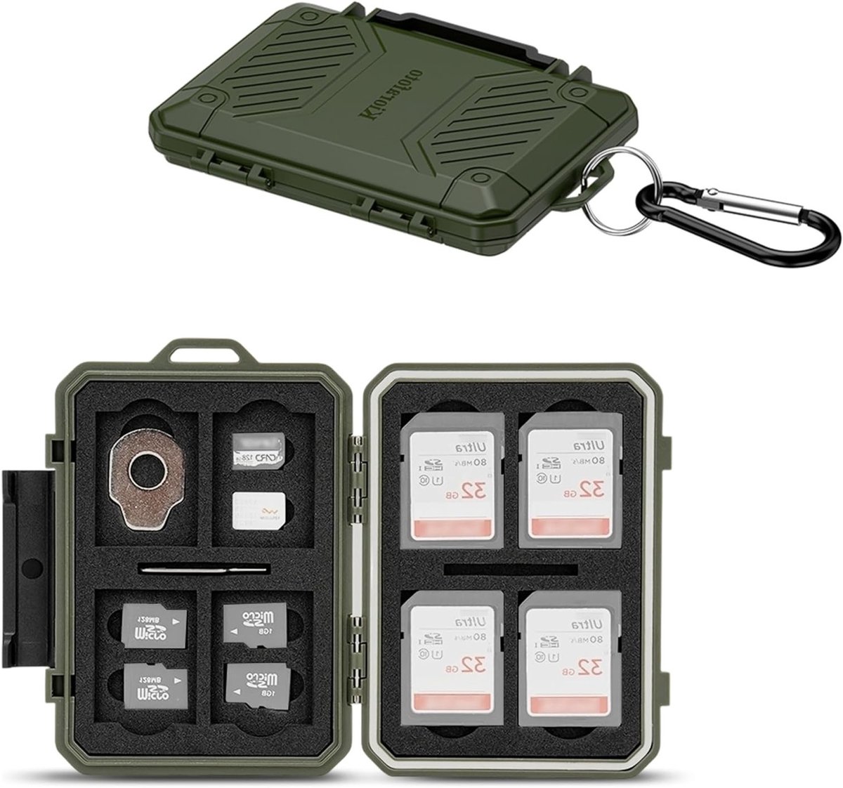Georganiseerde Opbergdoos voor 12 SD Kaarten en 12 TF Micro SD Kaarten - Duurzaam en Compact Design