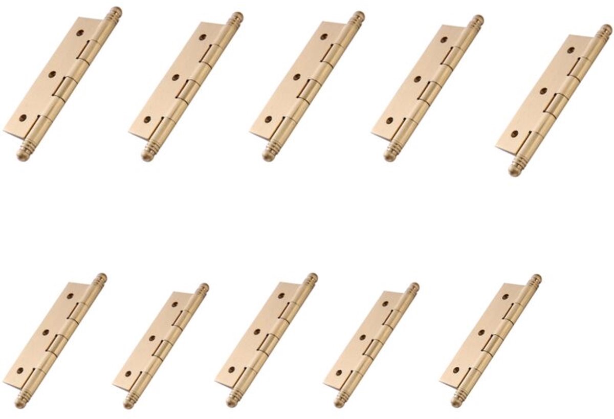 Meubeldeurscharnieren/verlichtingsdeurscharnieren, 75x40 mm, messing, 10 stuks, koperen scharnieren, scharnieren, rubberen scharnieren, koperen scharnieren voor kastdeuren
