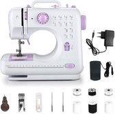 Mini Draagbare Naaimachine – 12 Steken, 2 Snelheden, LED-verlichting, Inclusief Voetpedaal, 230V & Batterij – Voor Beginners