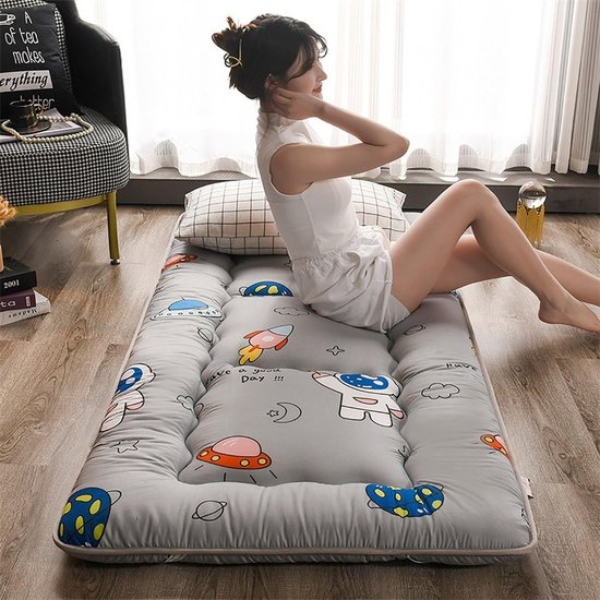 Vloermatras - Japanse stijl mat - Comfortabel slapen - Opvouwbaar en draagbaar - 100x200 cm - Donker — afbeelding 4