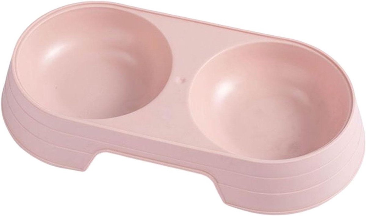 Dubbele voerbak - Hondenbak Puppy - Huisdieren voeren - Verhoogd stationontwerp - 23 cm - Roze