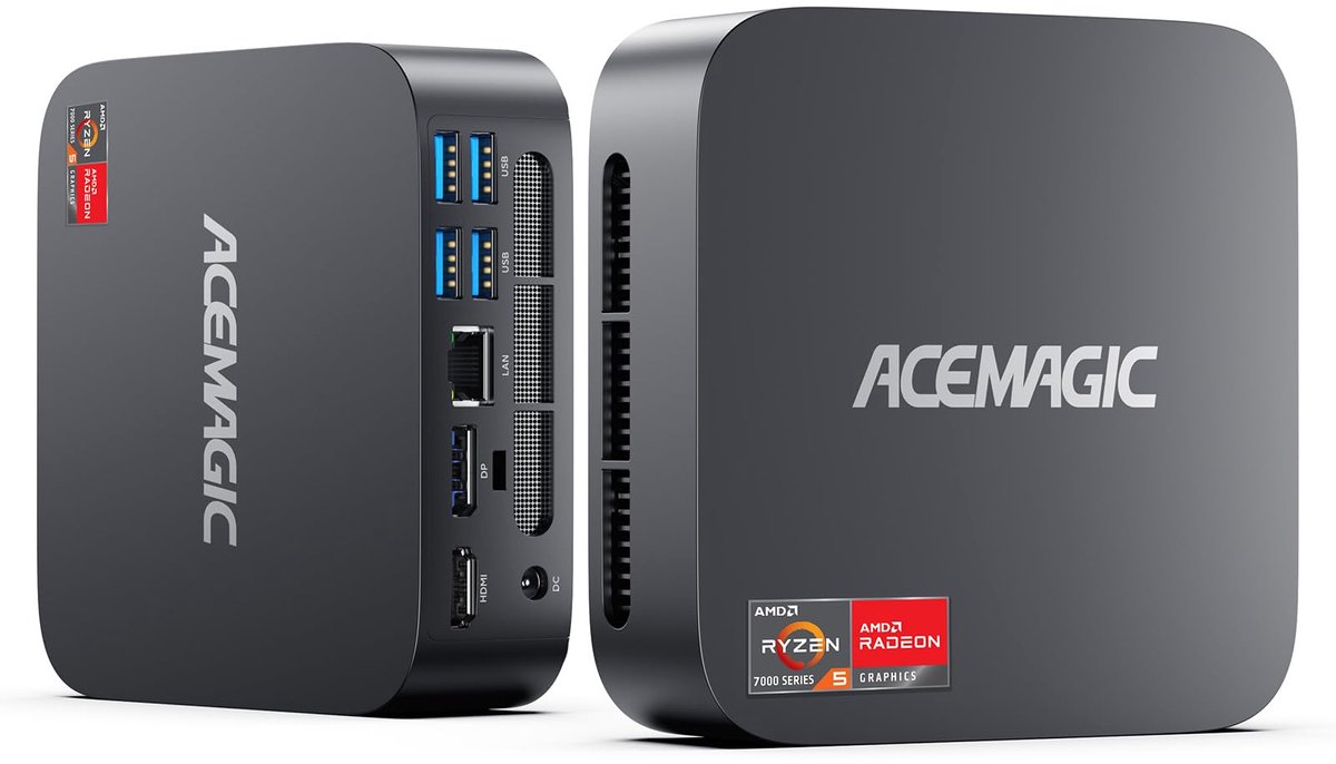 ACEMAGIC K1 Mini PC - AMD Ryzen 7430U - 16 GB LPDDR4X 512GB M.2 SSD - AMD Radeon Graphics - Tot 4,3 GHz - Windows 11 Pro - WiFi 6 - BT 5.2 - Desktop