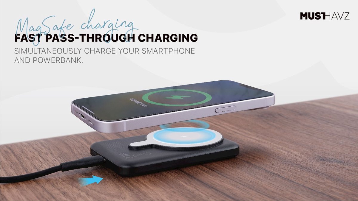 Musthavz Magpower MagSafe powerbank 5000 mAh zwart