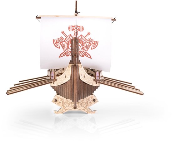 Eco Wood Art Modelbouwpakket Drakkar Schip - 3D Puzzel - Miniatuur Bouwpakket Volwassenen - DIY - Knutselen - Hout