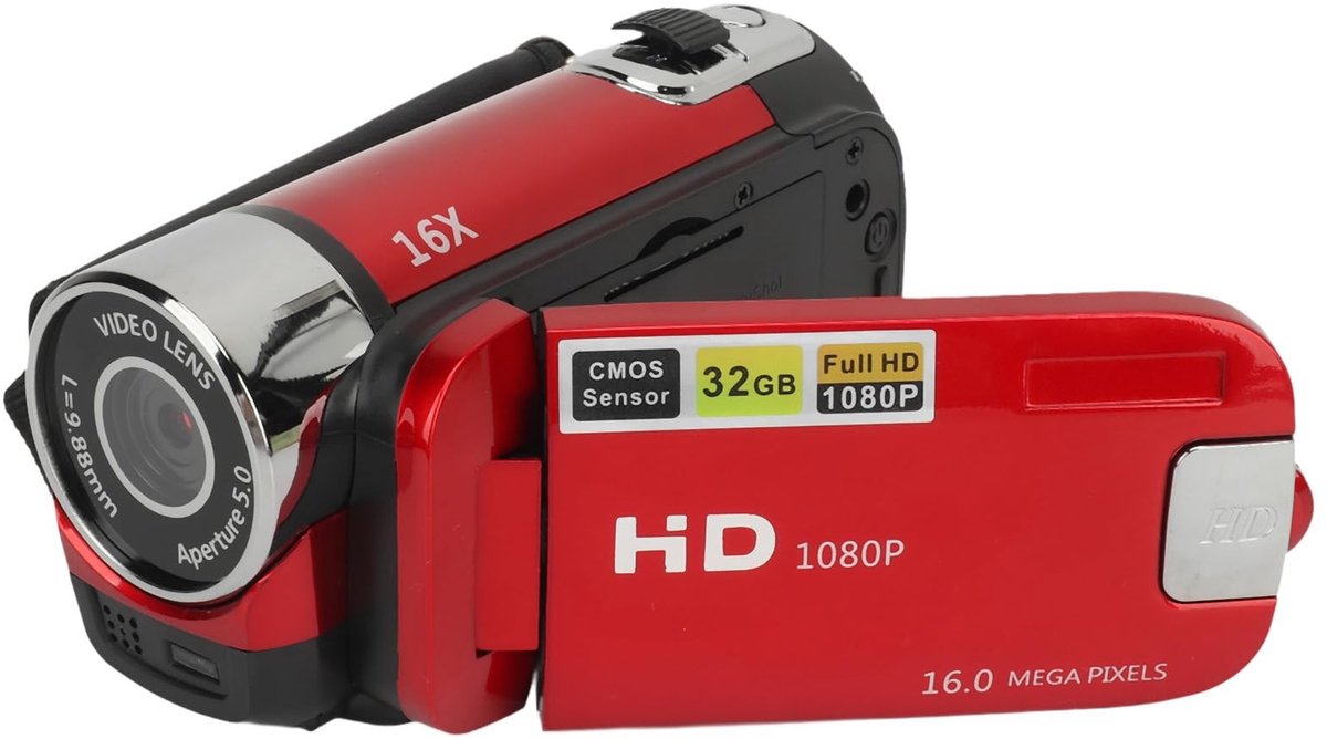OmGoods - Dailygoody - Digitale Camera - 16 MP - Draaibaar Scherm - 1080P - 16X Zoom - Geschikt voor Jongens en Meisjes - Zilver