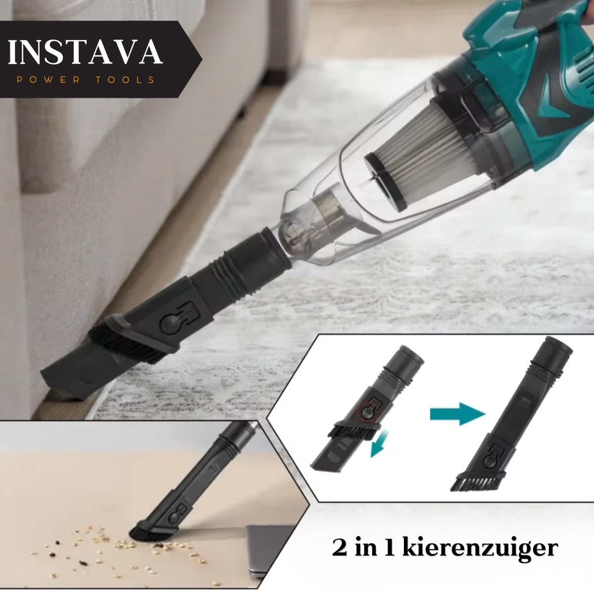 Instava Kruimeldief Draadloos met 10 kPa Zuigkracht - afbeelding 3