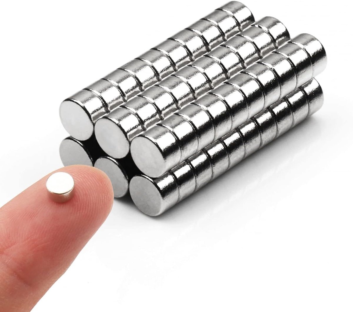 Set van 60 ronde mini-magneetjes voor op de koelkast, het bureau, het whiteboard of knutselwerkjes – duurzaam