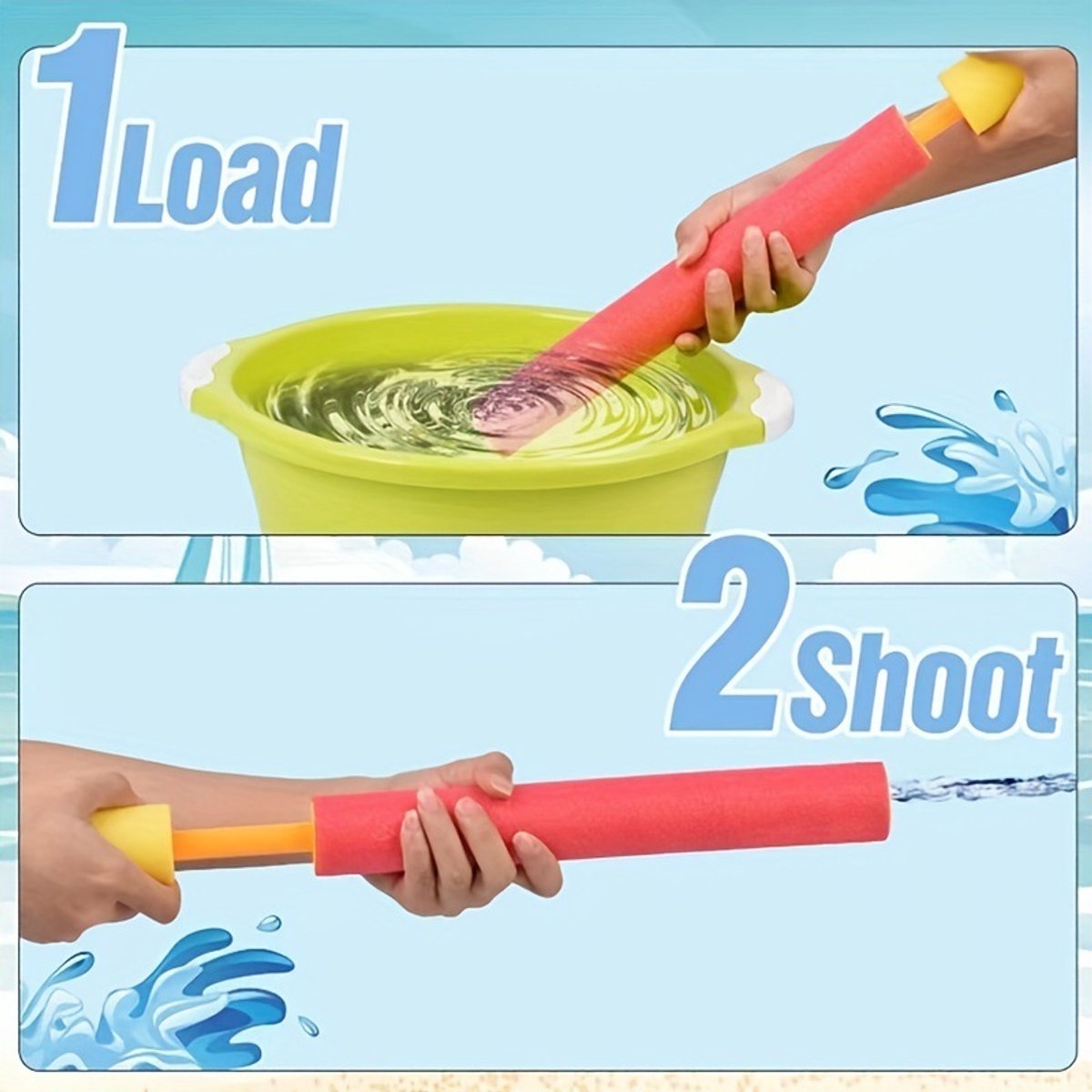 Kinderzwembad met Luifel inclusief 2 Foam Waterkanonnen — afbeelding 4