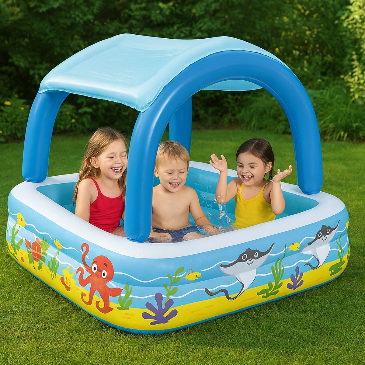 Kinderzwembad met Luifel inclusief 2 Foam Waterkanonnen — afbeelding 2