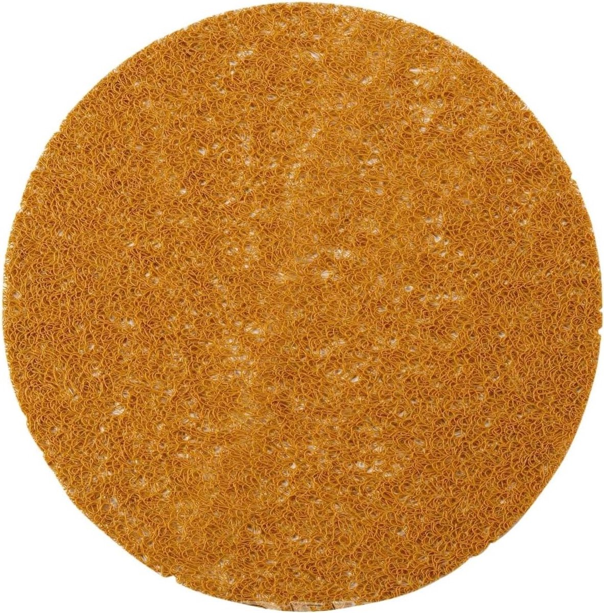 Ronde gele placemats van PVC, set van 4, wasbaar en perfect voor tafeldecoratie, 38 cm