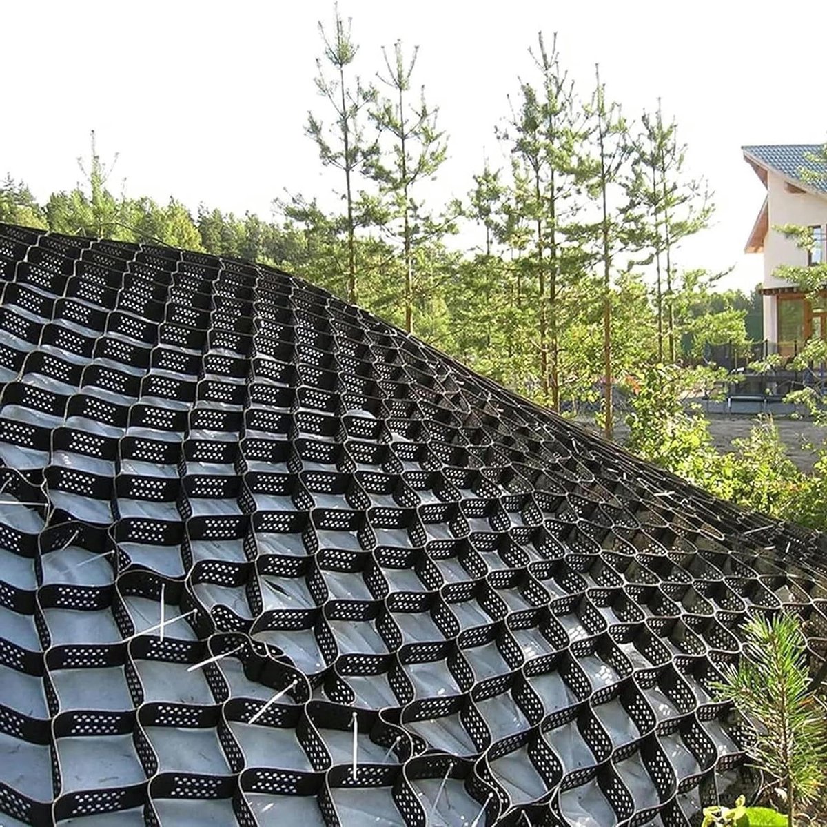Oprit Stabilisator Raster - Grondrooster Tuingrond - Oprit Verstevigen - Hoge Belastbaarheid - 1 x 7 m - Zwart