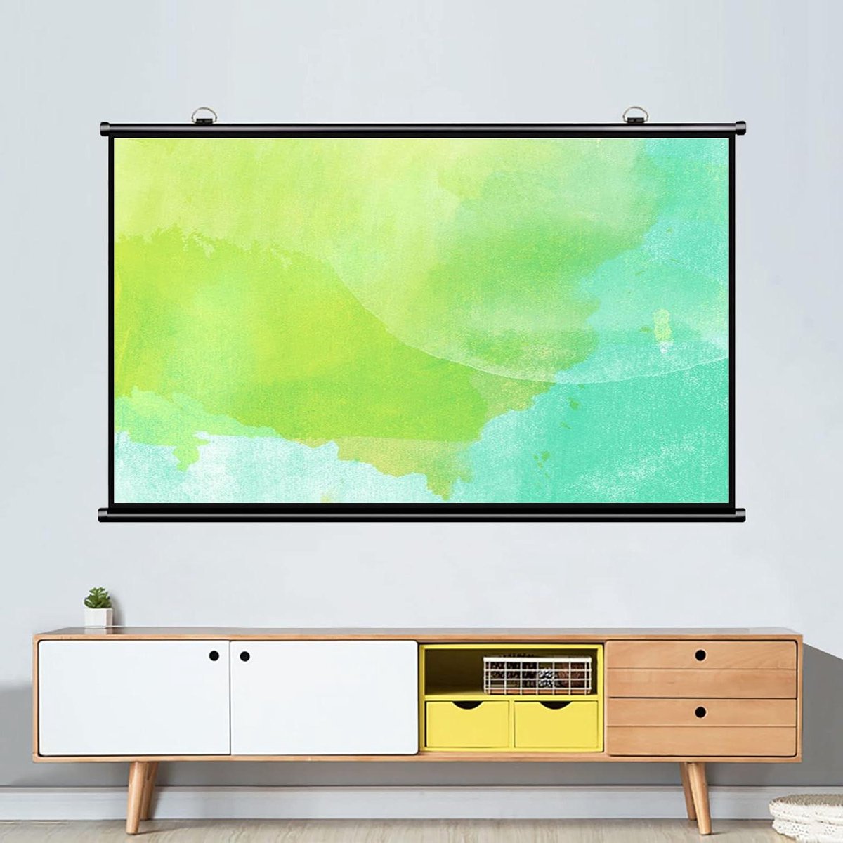 Projectiescherm Opvouwbaar - Draagbaar Scherm Film - Thuisbioscoop Creëren - Geen Vouwen HD 4K - 72 inch 16:9 - Wit