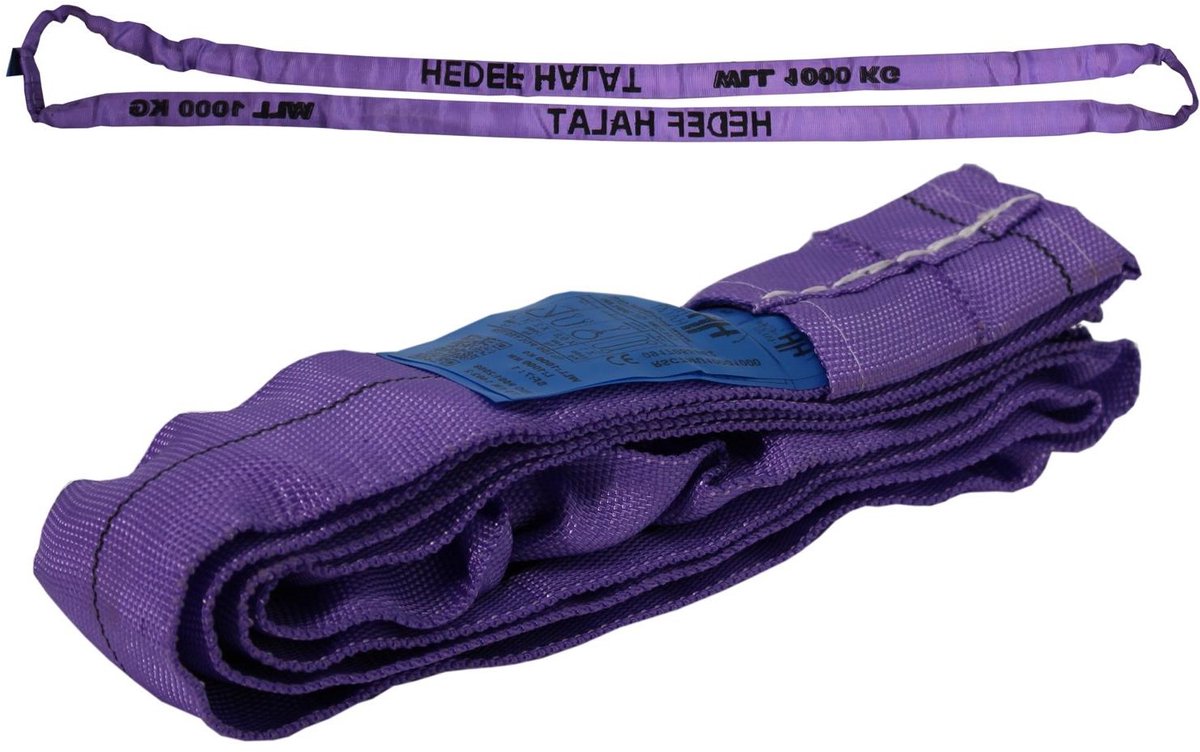 Ronde Hefband - Hijslus Slibband - Lasten Verplaatsen - Naadloos Geweven - 1.5 Meter - Wit