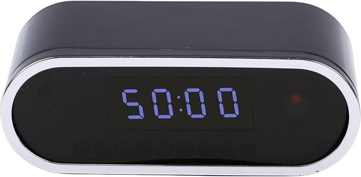 Cameraklok - Verborgen camera - Huis bewaken - 4K Ultra HD - 11.3 x 7.5 x 5 cm - Zwart
