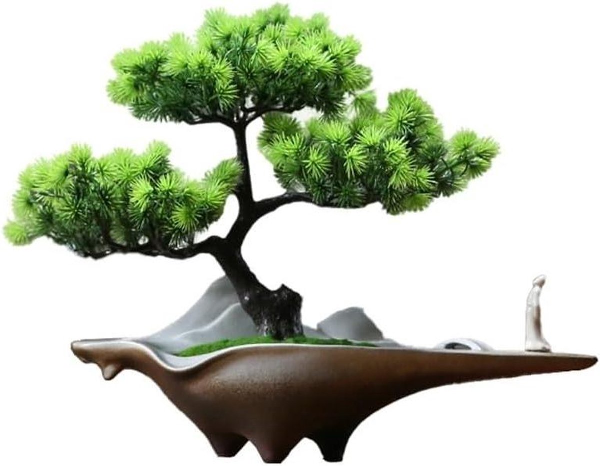 Kunstplant Bonsai - Nepplant Boom - Woonkamer Decoratie - Realistische Bladeren - 100 x 100 x 100 mm - Niet gespecificeerd