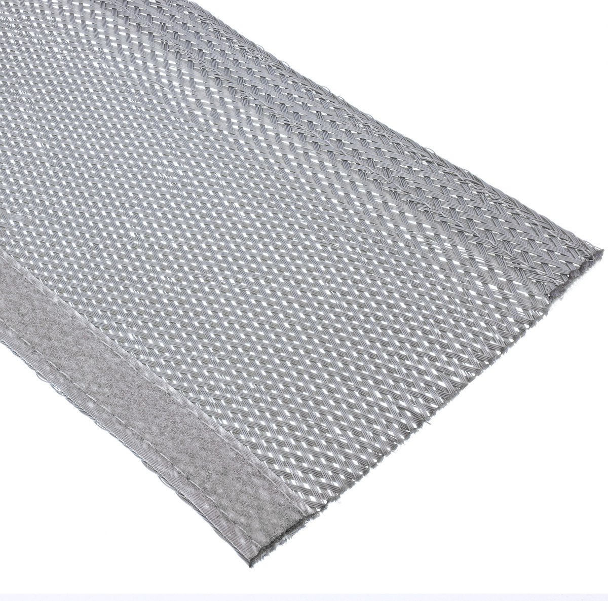 InLine® beschermslang, stoffen beschermslang met klittenband, 1 m x 40 mm grijs