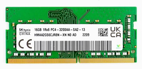 SKhynix DDR4-3200AA 8GB×2 16GB SK hynix HMAA2GS6CJR8N-XN – 16GB DDR4 3200MHz SO-DIMM Laptop