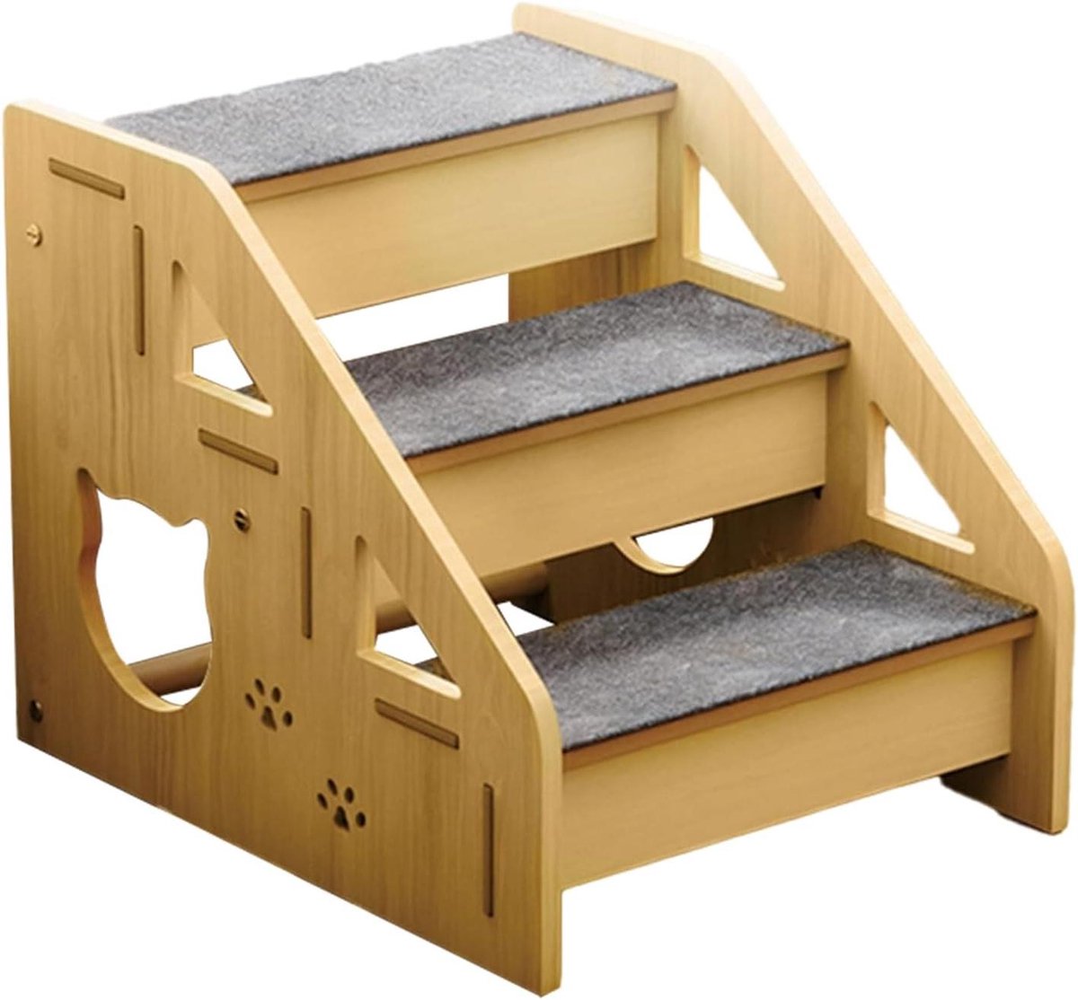Huisdier trap - Kattenhelling - Ondersteuning mobiliteit - Antislip treden - 395 x 29 x 342 cm - Grijs
