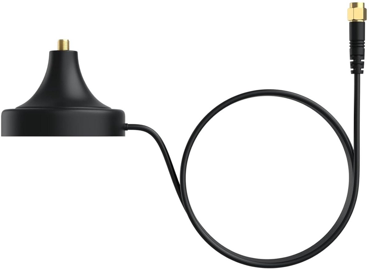 WLAN Antenne Verlengsnoer - WiFi Versterker Kabel - Signaal Verbeteren - Met Magnetische Voet - 3 meter - Zwart