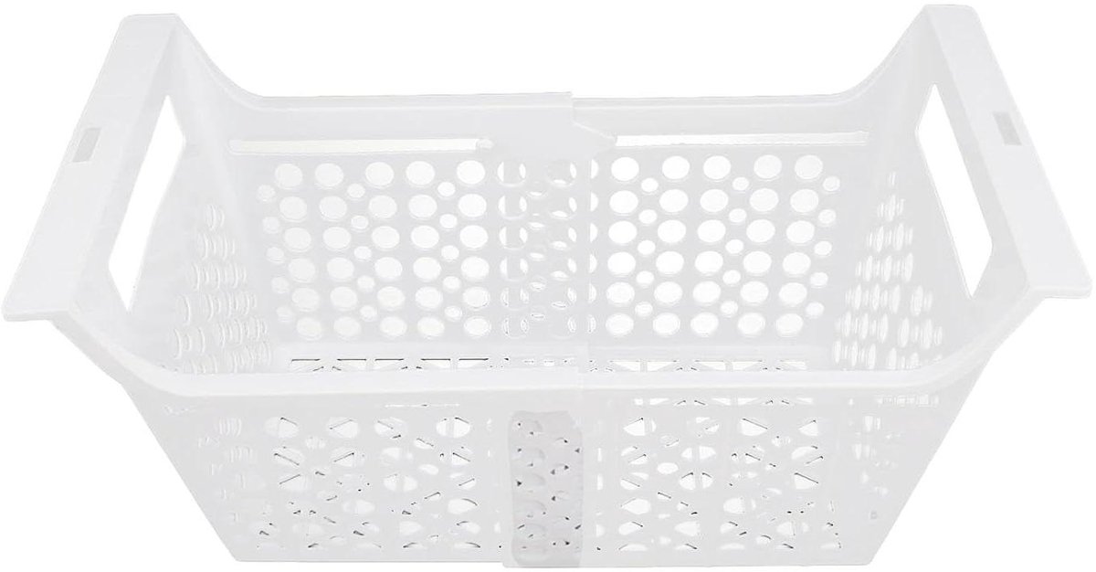 Vriezer Manden - Vrieskist Organizer - Voedsel Organiseren - Uitschuifbaar Ontwerp - 40 x 28 x 26 cm - Wit