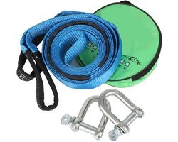 Sleepkabel Auto - Nylon Touw - Noodgevallen - Reflecterende Strips - 5 Meter - Zwart