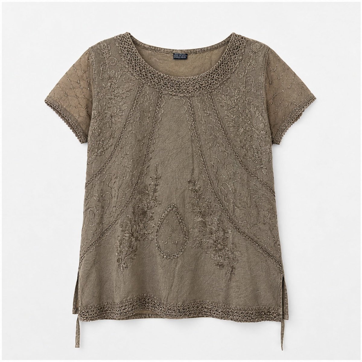 HS Shirt - Meerdere Kleuren - Taupe Borduursel