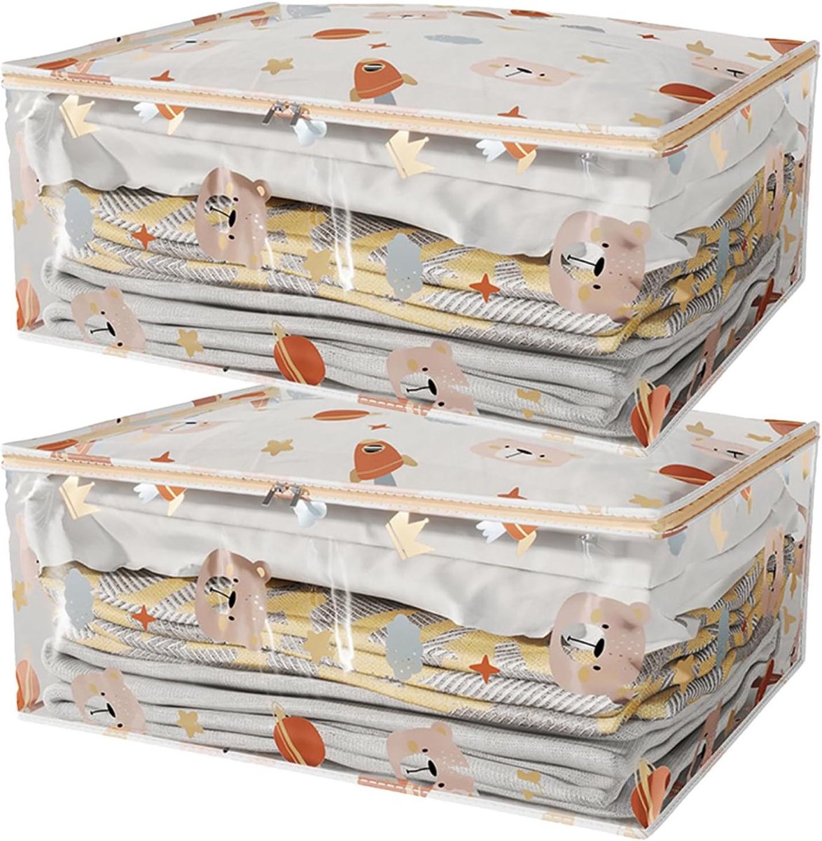 Opbergtas Dekbed - Opbergbox Kleding - Ruimte Besparen - Stofvrij Houden - M - Transparant