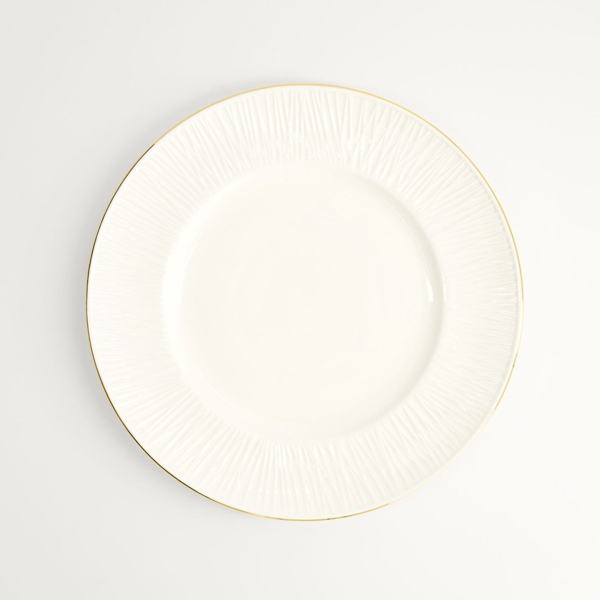 Tokyo Design Studio - Nippon White Gold Rim Bord - Lines - Wit/Goud - 23 cm