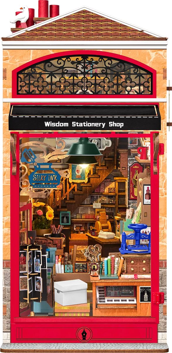 Robotime Book Nook Wisdom Stationery Shop - Rolife Stories in Books Series - TGB19 - Book Nook - Boekenkast - Knutselen - Bouwpakket