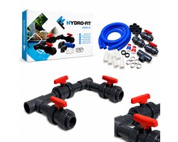 COIL Bypass Kit voor Zwembad Warmtepomp Universeel PVC 50 mm Full Set met 3 Kogelkranen, Griffon Lijm en Reiniger – DIY Installatie voor Zwembadverwarming en Waterregeling