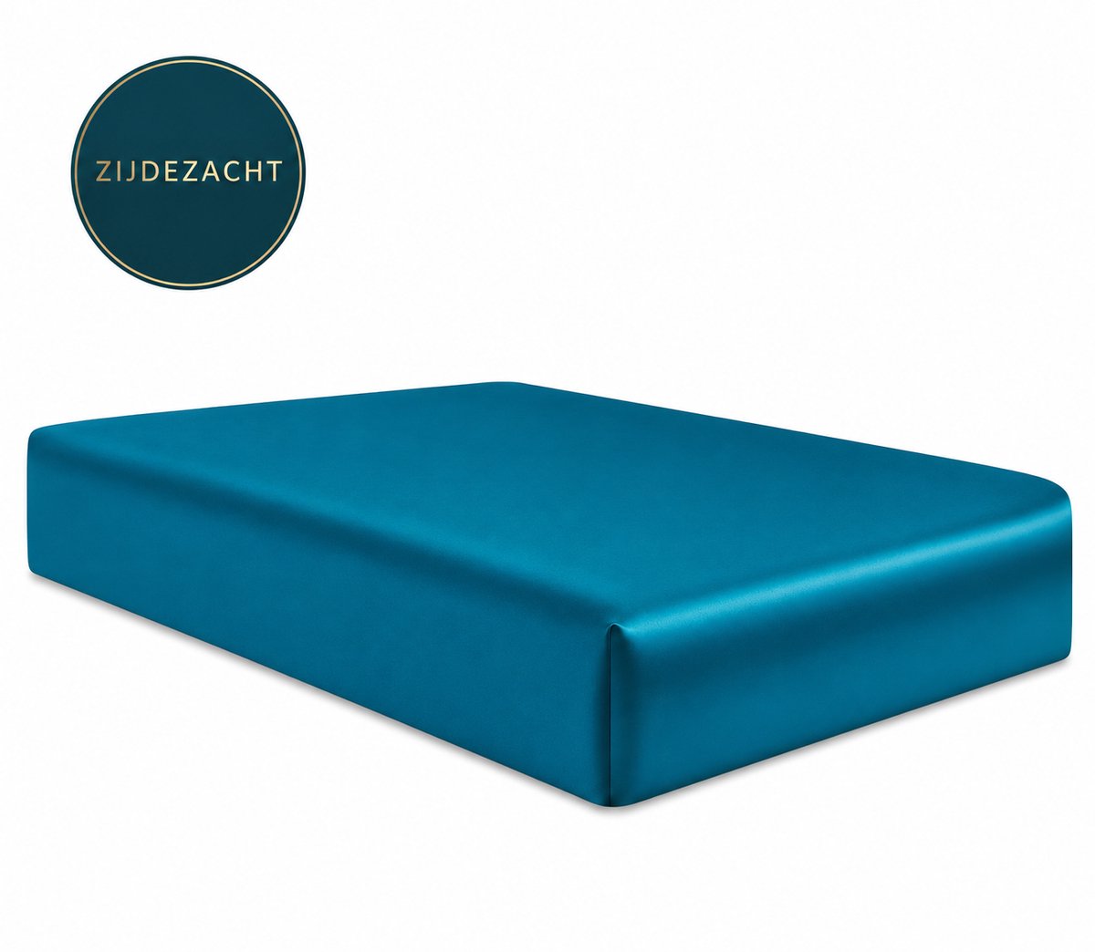 Decoware Glans Satijn hoeslaken 140x200 cm - Aqua Blauw - Tweepersoons - Twijfelaar bed