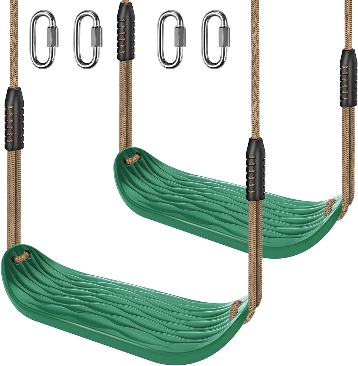 Schommelzitjes Set - Verstelbaar Touw - Buiten Spelen - Heavy Duty - 2 Stuks - Groen