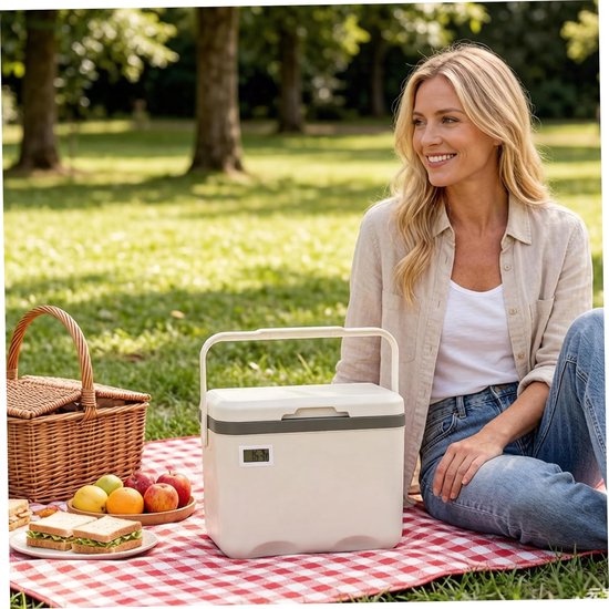 Mini Koelbox - Draagbare Ijskast - Buitenactiviteiten - Met Thermometer - 6 Liter - Wit van MINI — afbeelding 4