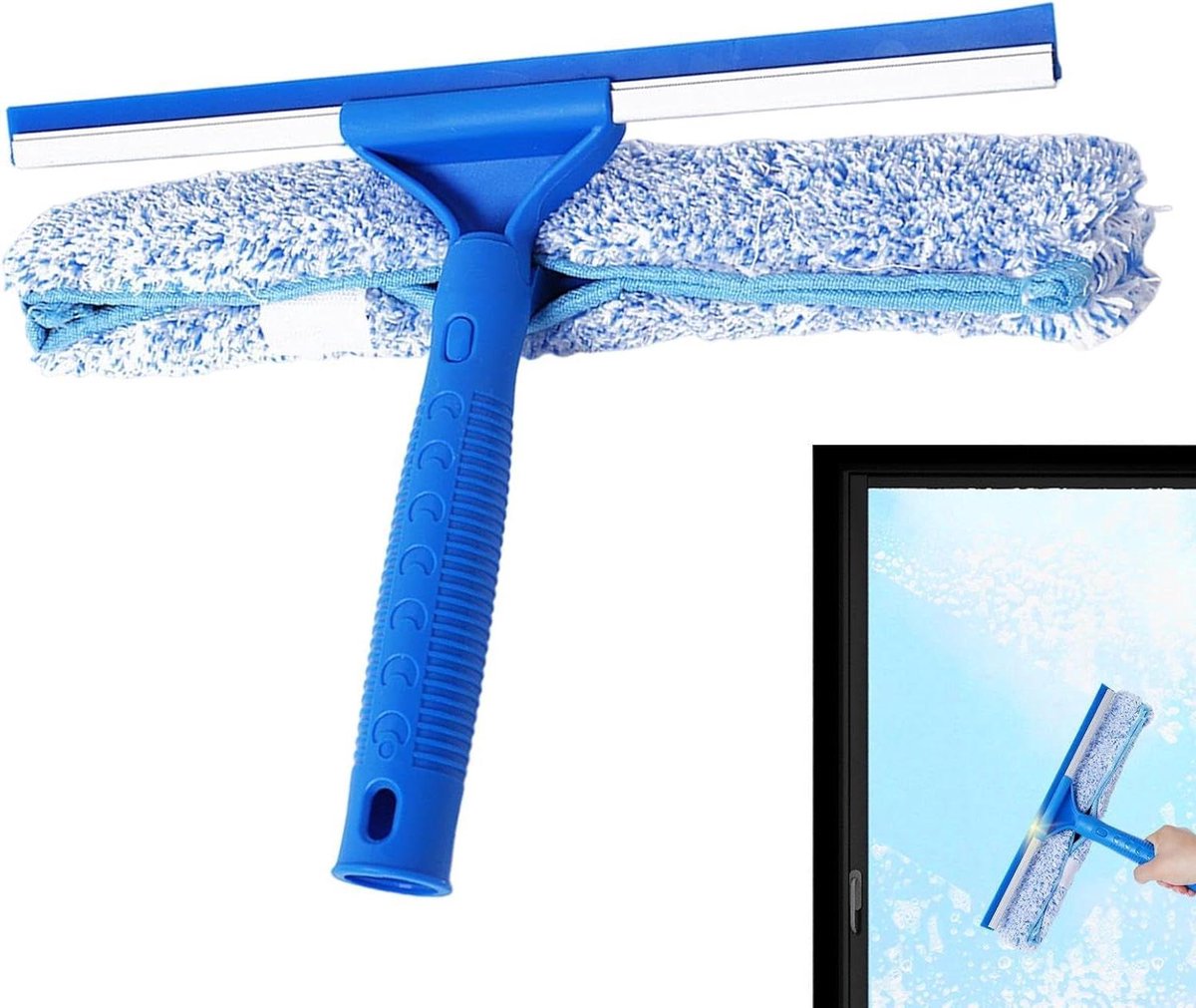 Raamtrekker Douche - Glaswisser Squeegee - Streepvrij Schoonmaken - Verwisselbaar Rubber - 35 cm - Enkel attribuut