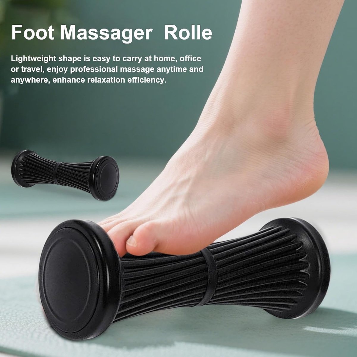 Voetmassage apparaat - Voetmassage roller - Voetroller - Circulatiebevorderende voetmassage - Spierherstel en ontspanning - Voetmassager voor thuis, in de sportschool en tijdens het sporten - Zwart thumbnail 2