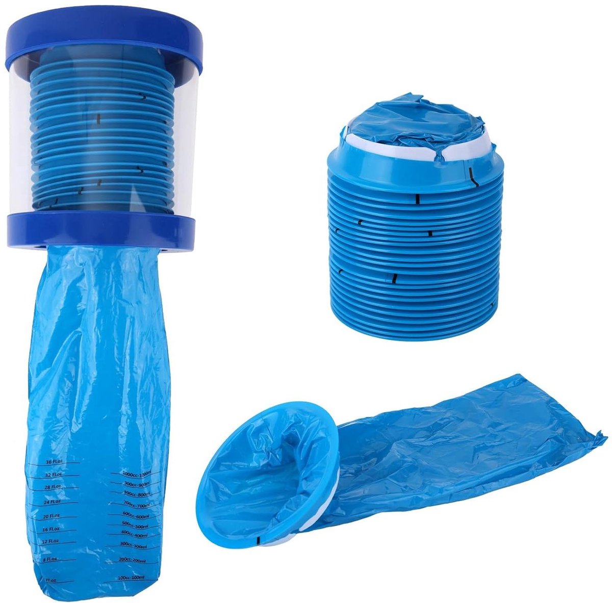 Braakzak Dispenser - Noodzakelijke Zakjes - Reis Hygiëne - Lekvrij Ontwerp - 25 Zakjes - Blauw