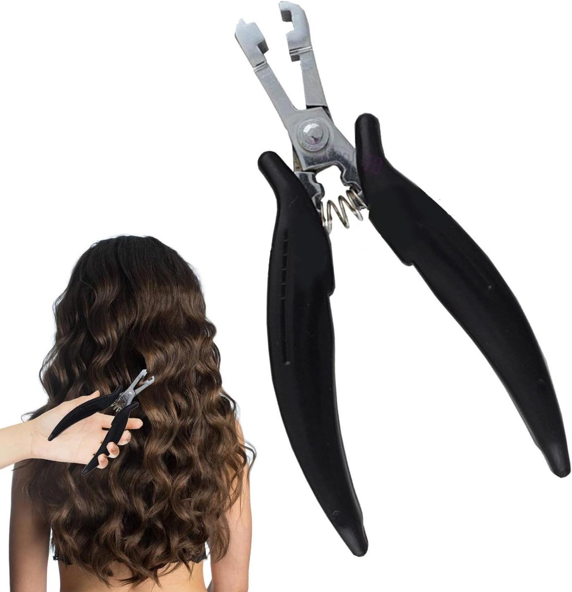 Haarverlengtang - Haartang extensies - Haar stylen - Ergonomisch ontwerp - 14 cm - Zilver