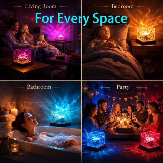 Oceaanlicht - Nachtlampje - Kamerdecoratie en verlichting - 16 kleuren - Met afstandsbediening - Perfect verjaardags- en vakantiecadeau - Transparant — afbeelding 4