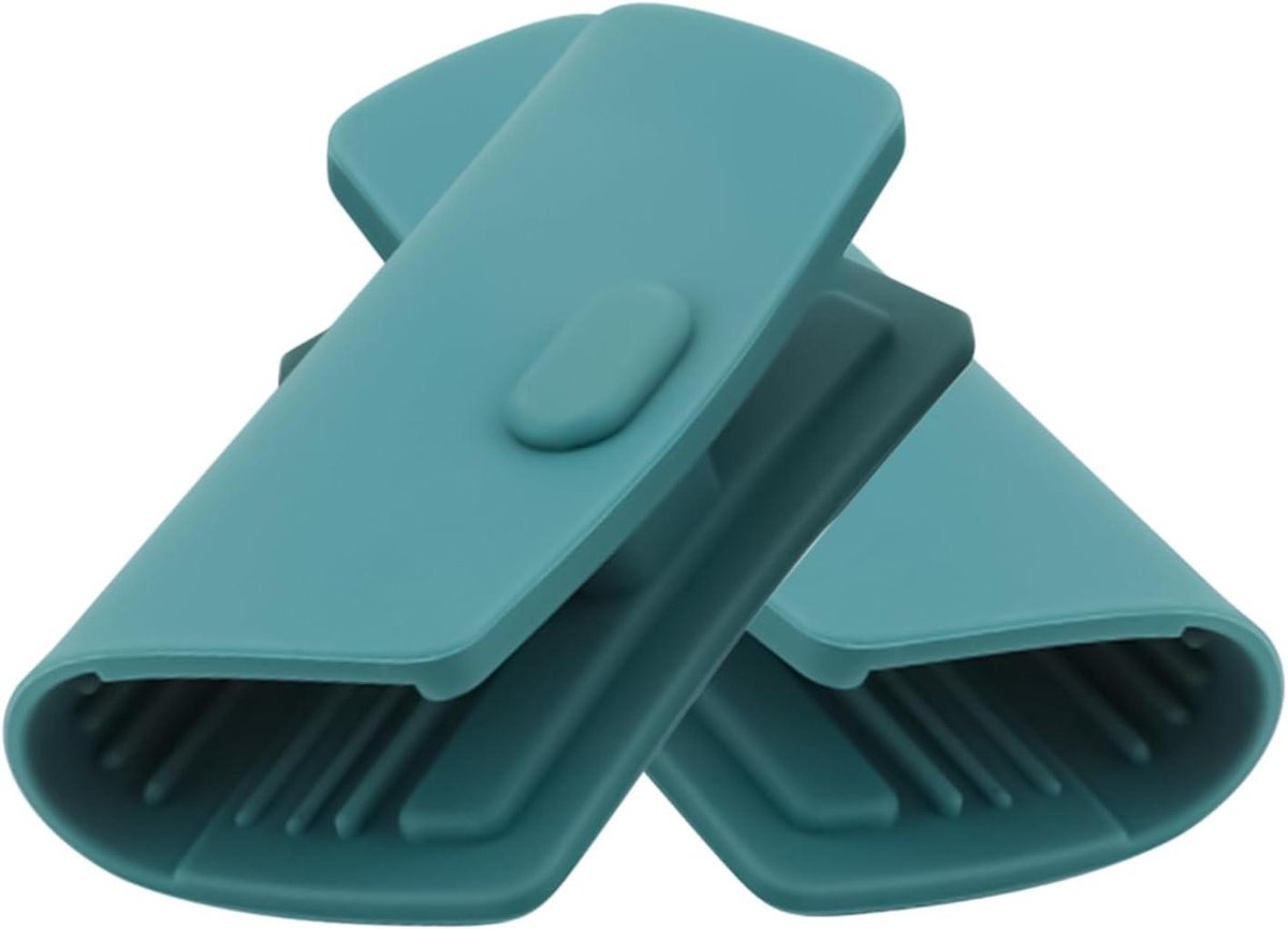 Pannengrepen Deksel - Hittebeschermers - Veilig Koken - Antislip Siliconen - 8.5 x 4 cm - Blauw