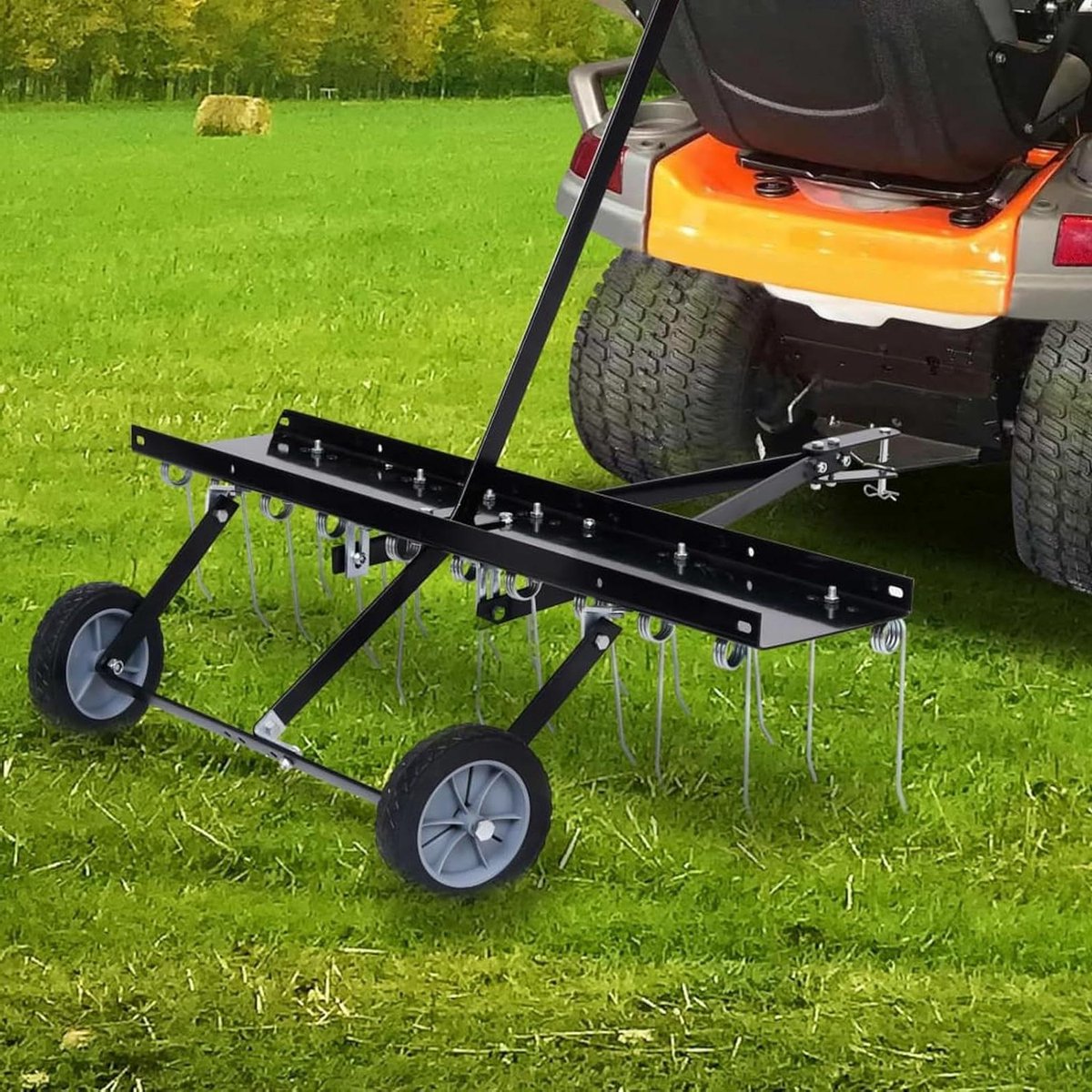 Verticuteermachine Gazon - Mosverwijderaar - Gazon Onderhoud - Werkbreedte 100 cm - 102 x 85 x 37 cm - Zwart