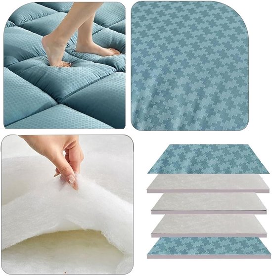 Futon Matras - Japanse Tatami Mat - Logeren en Slapen - Draagbaar en Opvouwbaar - 150 x 200 cm - A — afbeelding 5
