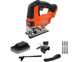 BLACK+DECKER 18V Brushless Decoupeerzaag met 3 zaagbladen (met 2.5Ah accu en lader) - BLCJS78E1-QW