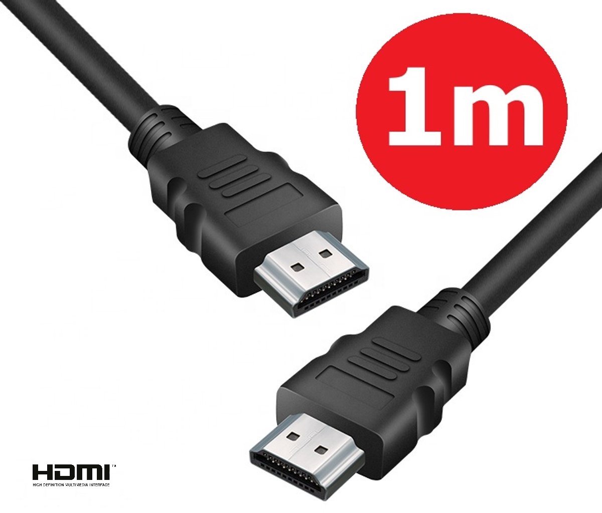 HDMI Kabel 1 Meter – HDMI 1.4 – Full HD 1080P & 4K – Vergulde Connectoren – Zwart
