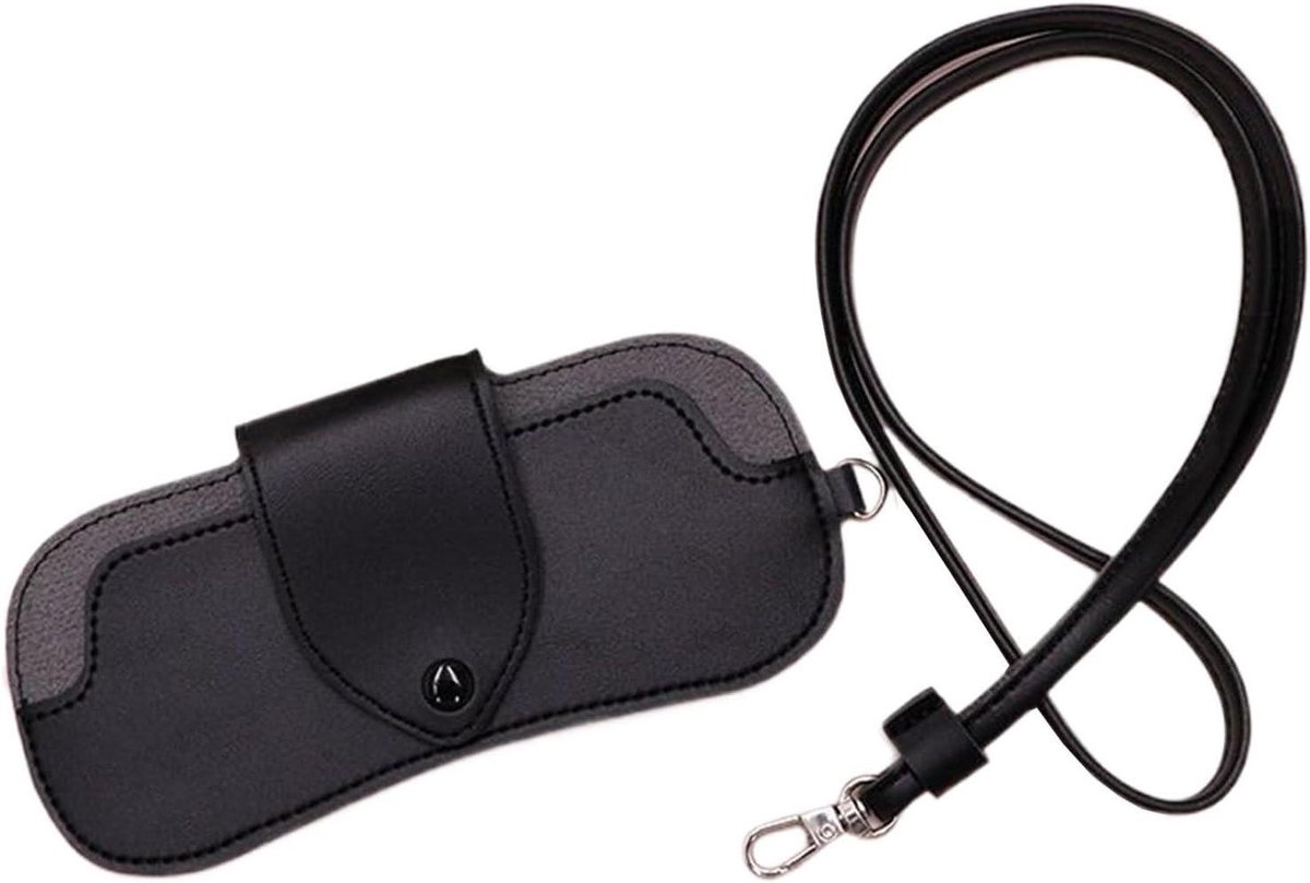 Brillen Etui - Brillenhouder Lanyard - Dagelijks Gebruik - Zachte PU Bescherming - 16.5 cm Lengte - Koffie