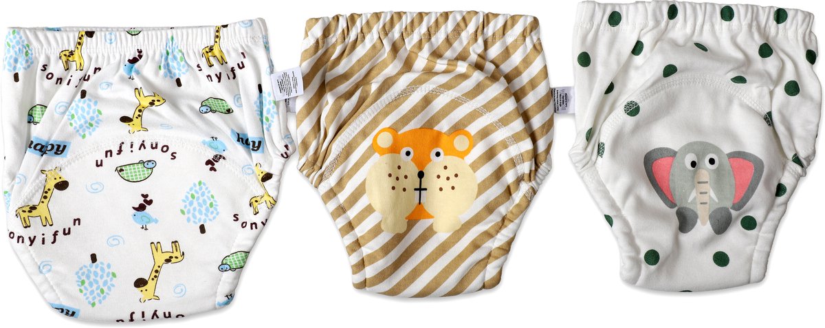 Bummy - Zindelijkheidsbroekjes - Oefenbroekjes zindelijkheid - 3 Stuks - Maat L (14,5-17kg) - Trainingsbroekjes - Wasbaar & Waterdicht - Zacht Premium Katoen - REACH-getest