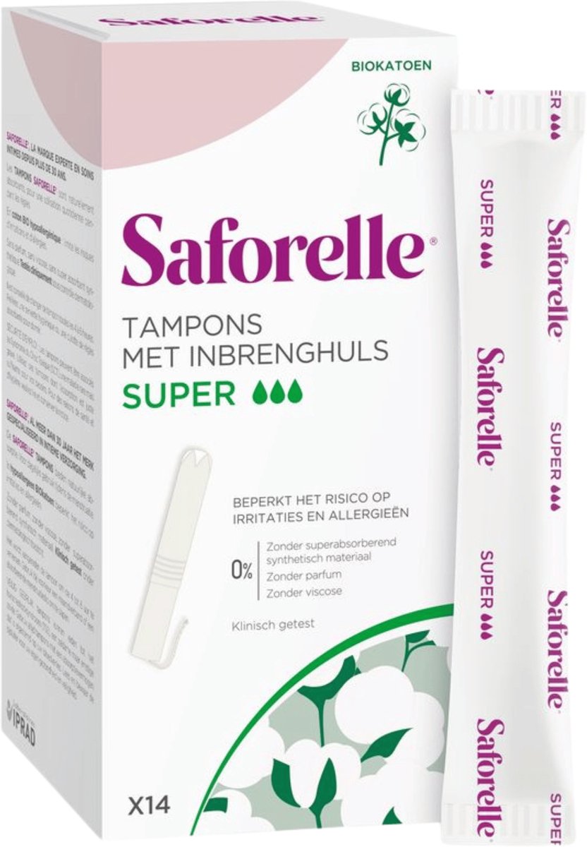 Saforelle Coton Protect Tampons Inbrengh. Super 14