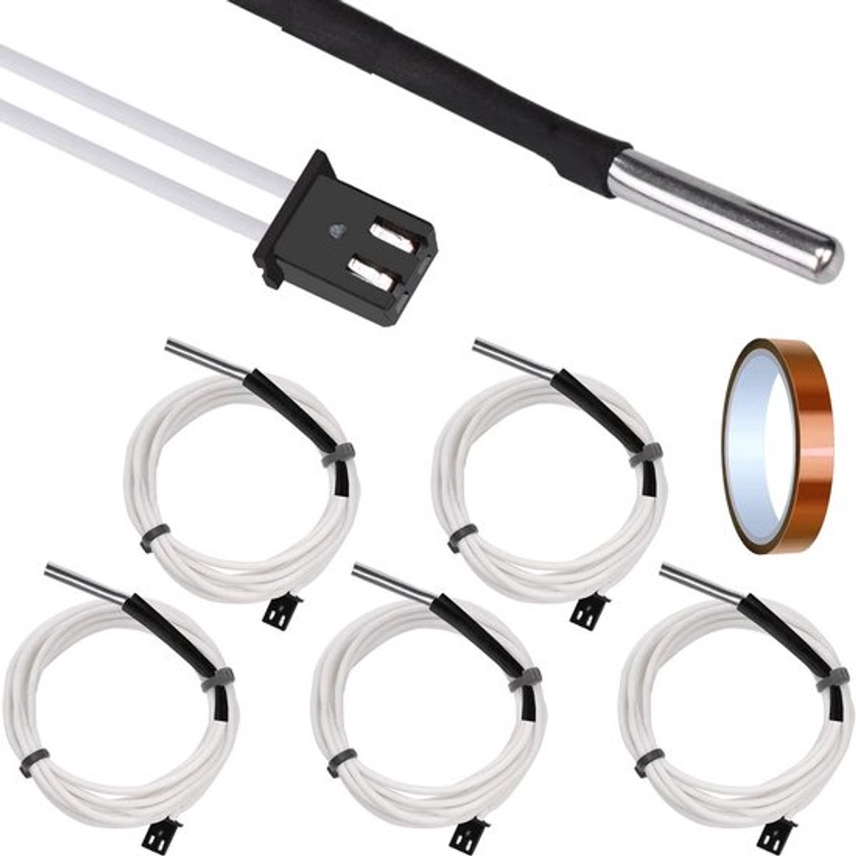 NTC 100K thermistor voor 3D-printer - 5 stuks - temperatuursensor & verwarmingspatroon